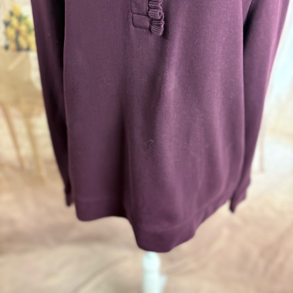 NEW Talbots Deep Purple Ruffled Sweater - Picture 4 of 10